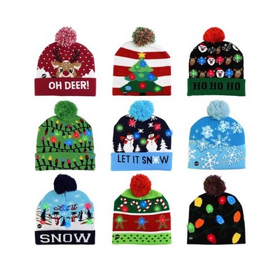 Stock LED Light up Xmas Knitted Hats