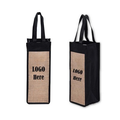 Jute Non-Woven Wine Bottle Gift Tote Bag