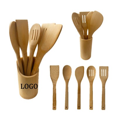 5 Pieces Kitchen Utensil Bamboo Spatula Set