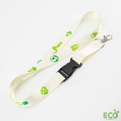 5/8" Custom Biodegradable Bamboo Eco-friendly Lanyard w/ Buckle Release