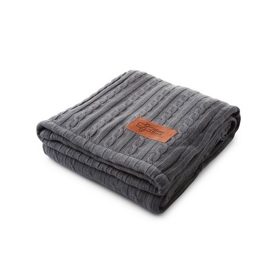 Leeman Cable Knit Sherpa Throw