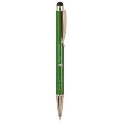 Stylus Green with Silver Trim Aluminum Barrel Pen