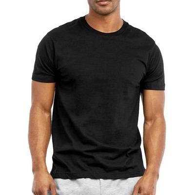 Men's Crew Neck T-Shirts - Large, Black (Case of 10)