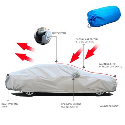 DuPont Oxford Size #YM Silver Weatherproof Car Cover