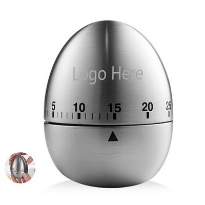 Stainless steel egg shaped kitchen timer