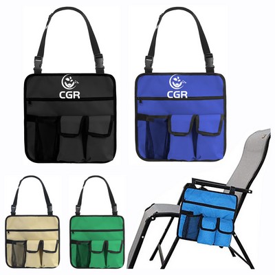 Heavy Duty Oxford Beach Chair Armrest Bag Handy Pockets with 4 Pockets