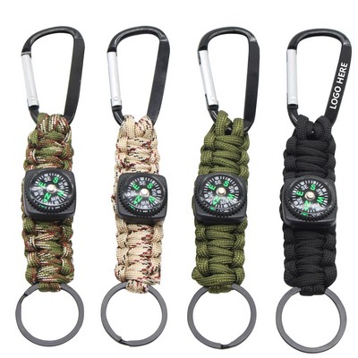 Key Chain Rope With Compass