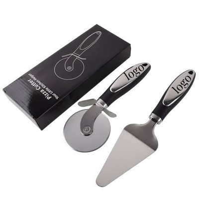 2 Pcs Pizza Slicer And Spatula Set