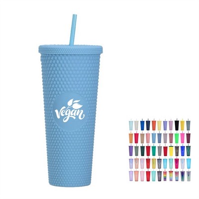 24Oz Matte Studded Tumbler w/ Lid & Straw