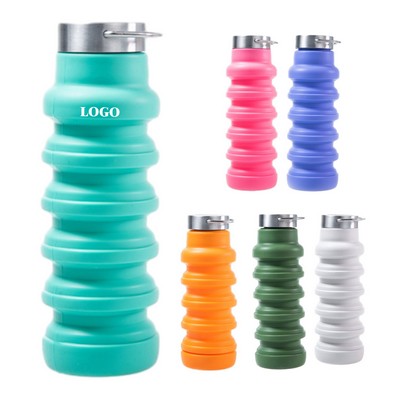 17 Oz Portable Silicone Water Bottle