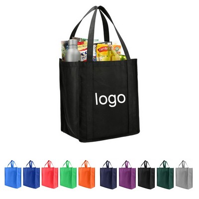 Eco-Friendly Large Reusable Non-Woven Shopping Grocery Tote Bag 12"x15"