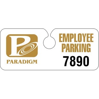 .035" Hidden White Polyethylene Hang Tag Parking Permit