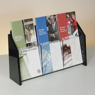 Deluxe 3-Pocket Acrylic Brochure Holder - Countertop