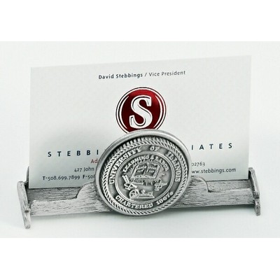 Business Card Holder w/ Cast Emblem Insert