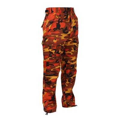 Savage Orange Camo Poly/ Cotton Twill Battle Dress Uniform Pants (XS to XL)