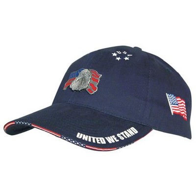 Brushed Cotton Woven Flag Sandwich Cap (Embroidered)