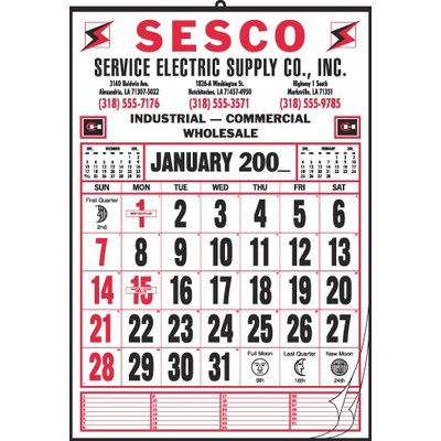 12-Sheet Memo Panel Calendar