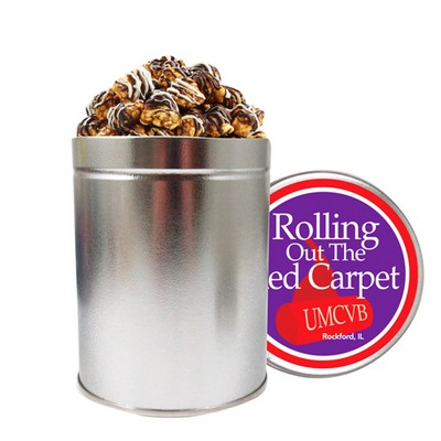 Gourmet Popcorn Tin (Quart) - White & Dark Chocolate Swirl Popcorn