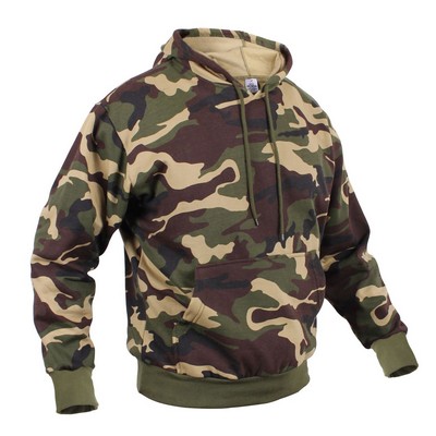 Adult Woodland Camouflage Pullover Hooded Sweatshirt (2XL)