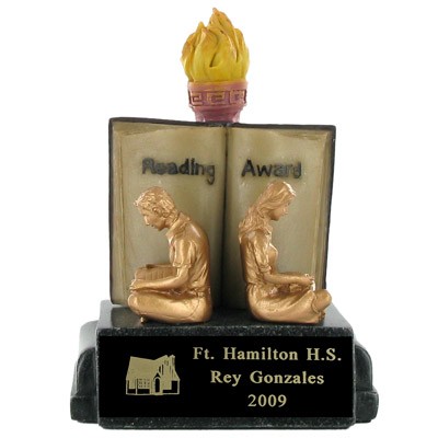 5½" Reading Award Scholastic Trophy w/Black Plate