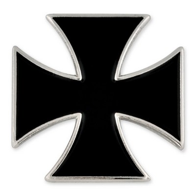 Black Iron Cross Lapel Pin