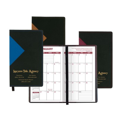 Keystone Series Soft Cover 2 Tone Vinyl Monthly Planner / 2 Color