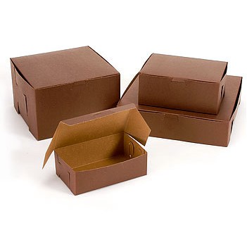 Lock Corner Cocoa Kraft Cake Bakery Box (10"x10"x2½")