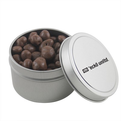 Round Tin w/Chocolate Raisins