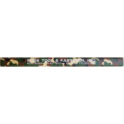 Carpenter pencil with soft, medium & hard leads available: imprinted 2 side camo