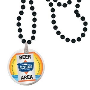 Round Mardi Gras Beads w/Decal on Disk