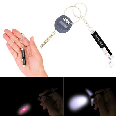 Laser Pointer Keychain With Led Flashlight