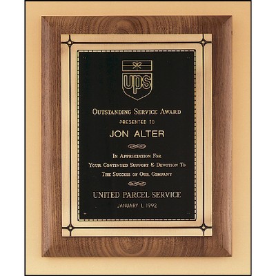 Walnut Plaque with Antique Bronze Frame (11" x 14")