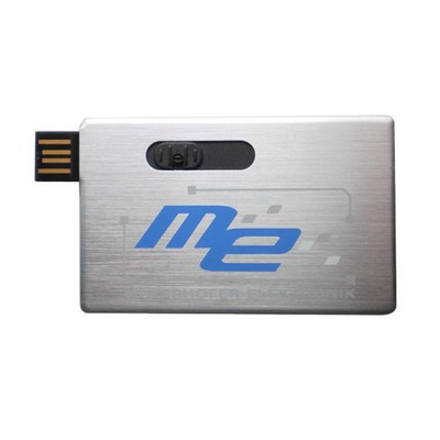 2 GB Retractable Metal Credit Card USB Flash Drive