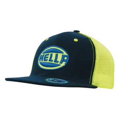 Premium American Twill Cap Hi-Vis Mesh Back w/Snap 59 Styling (Embroidered)