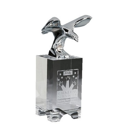 Mighty Crystal Eagle Award 8"H