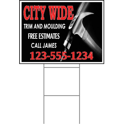 18"x24" 4mm Corrugated Plastic Outdoor Lawn Sign (One Color to Full Color)