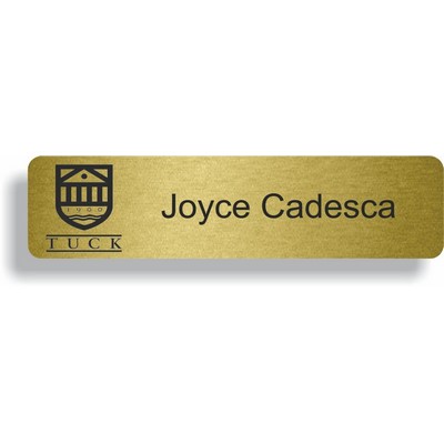 Brushed Gold All Metal Frameless Aluminum Badge (3/4 "x 2 3/4")