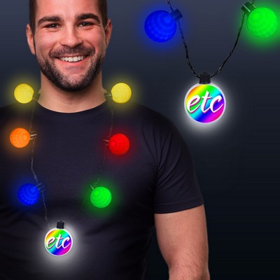 Multi Color LED Medallion Ball Necklace