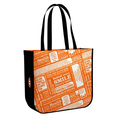 Stylish Laminated Non-Woven Round Cornered Promotional Tote Bag 16"x14"x6"