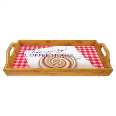 Bamboo Serving Tray, 16 1/2"(L) x 9 3/4"(W) x 2 1/2"(H)