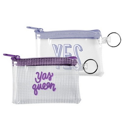 Continued Penny Key Ring Pouch (Clear + Grid Vinyl)