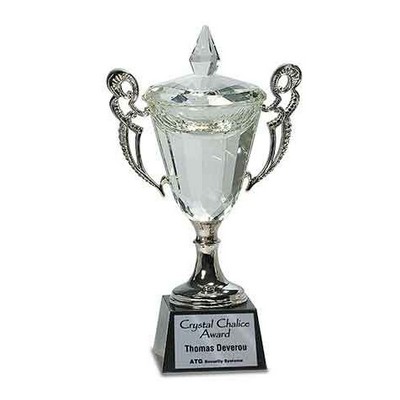 Crystal Loving Cup Trophy, 8"H