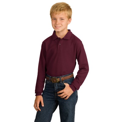 Port Authority® Youth Silk Touch™ Long Sleeve Polo Shirt