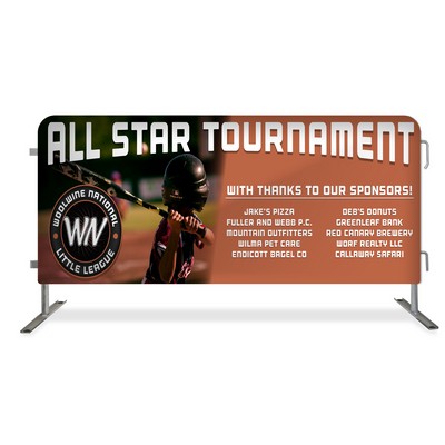 72"W x 37.5"H Double Sided Standard Barrier Cover - Medium