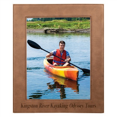 8" x 10" Dark Brown Laserable Leatherette Picture Frame