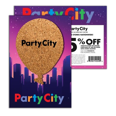 Post Card with Balloon Cork Coaster