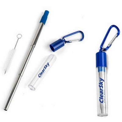 Telescopic Straws w/Silicone Tip in the Case