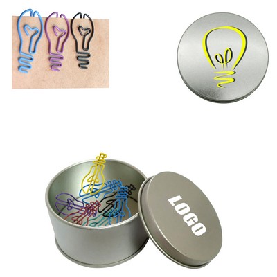 Light Bulb Paper Clips With Tin Box