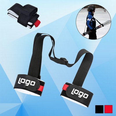 Adjustable Shoulder Ski Carrier Straps Sling w/ Holder