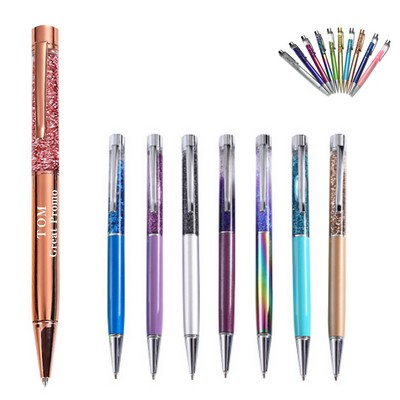 Luxury Medal Ballpoint Gold Powder Quicksand Pen